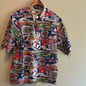 Vintage Reyn Spooner MLB Atlanta Braves World Series Champions Hawaiian Shirt XL